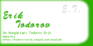 erik todorov business card